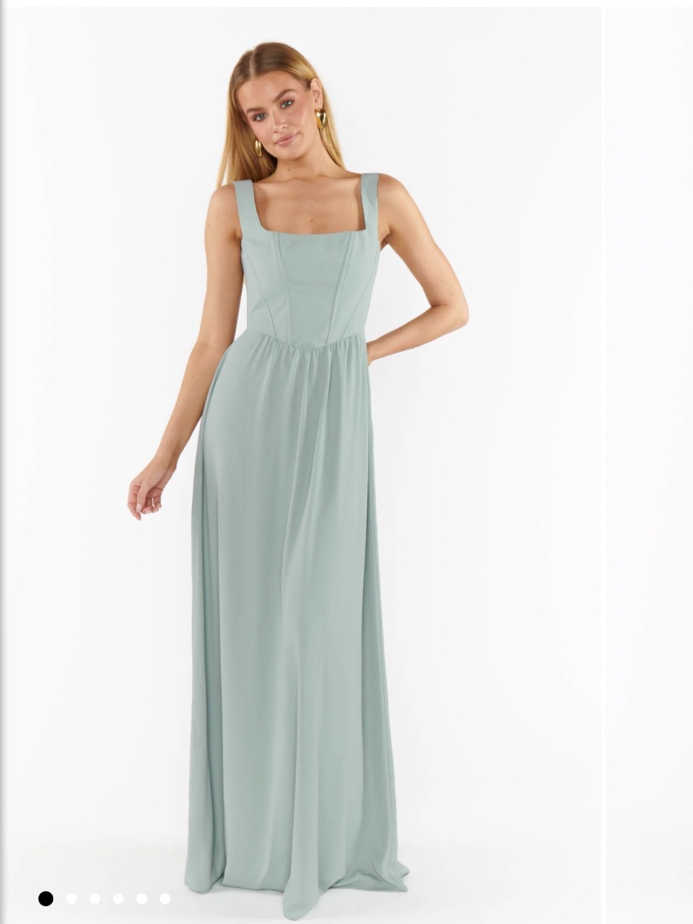 Show Me Your MuMu Sage Square-Neck Maxi Dress